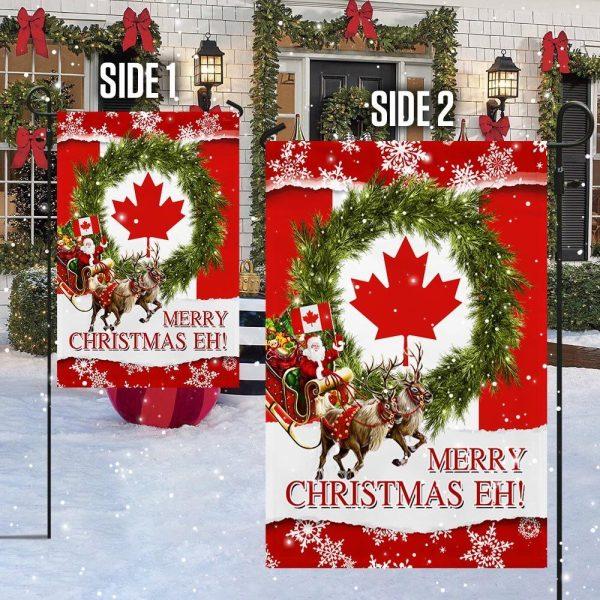 Christmas Flag, Canada Merry Christmas Eh Canadian Flag, Christmas Garden Flags, Christmas Outdoor Flag