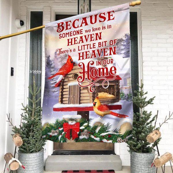 Christmas Flag, Cardinal Because Someone We Love Is In Heaven Flag, Christmas Garden Flags, Christmas Outdoor Flag