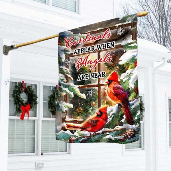 Christmas Flag, Cardinal Christmas Flag Cardinals Appear When Angels Are Near, Christmas Garden Flags, Christmas Outdoor Flag