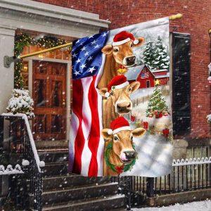 Christmas Flag, Christmas Cattle Cow American Flag,…