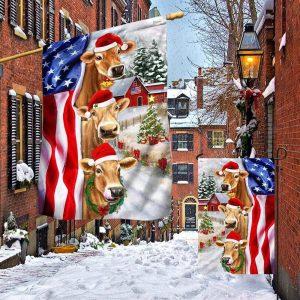 Christmas Flag Christmas Cattle Cow American Flag Christmas Garden Flags Christmas Outdoor Flag 4 qqudil.jpg