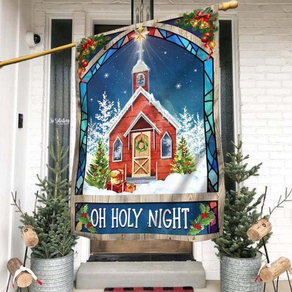 Christmas Flag, Christmas Church Oh Holy Night Flag, Christmas Garden Flags, Christmas Outdoor Flag