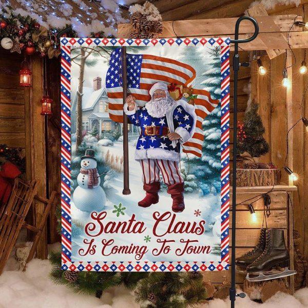 Christmas Flag, Christmas Flag Santa Claus Is Coming To Town, Christmas Garden Flags, Christmas Outdoor Flag