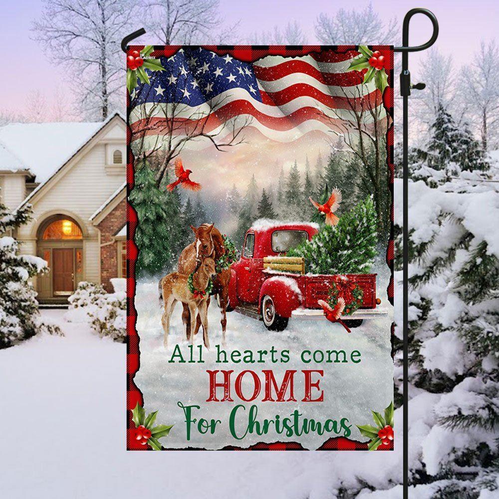 Christmas Flag, Christmas Horse All Hearts Come Home For Christmas Flag, Christmas Garden Flags, Christmas Outdoor Flag Christmas Flag, Christmas Horse All Hearts Come Home For Christmas Flag, Christmas Garden Flags, Christmas Outdoor Flag