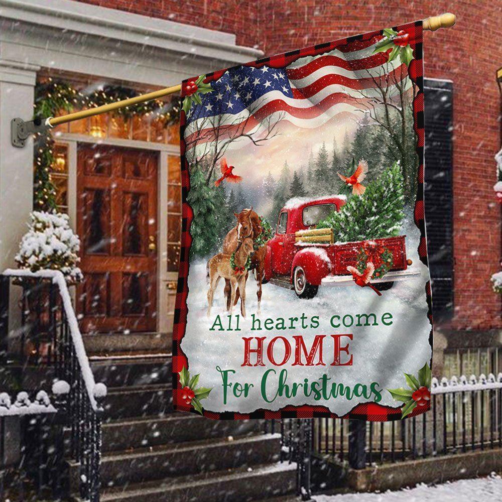 Christmas Flag, Christmas Horse All Hearts Come Home For Christmas Flag, Christmas Garden Flags, Christmas Outdoor Flag Christmas Flag, Christmas Horse All Hearts Come Home For Christmas Flag, Christmas Garden Flags, Christmas Outdoor Flag