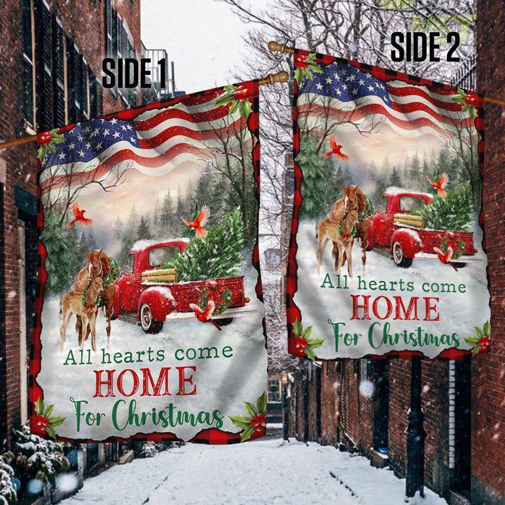 Christmas Flag, Christmas Horse All Hearts Come Home For Christmas Flag, Christmas Garden Flags, Christmas Outdoor Flag Christmas Flag, Christmas Horse All Hearts Come Home For Christmas Flag, Christmas Garden Flags, Christmas Outdoor Flag