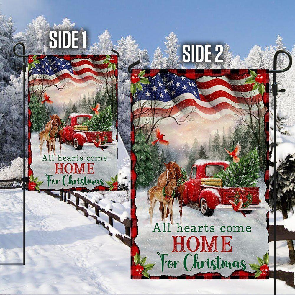 Christmas Flag, Christmas Horse All Hearts Come Home For Christmas Flag, Christmas Garden Flags, Christmas Outdoor Flag Christmas Flag, Christmas Horse All Hearts Come Home For Christmas Flag, Christmas Garden Flags, Christmas Outdoor Flag