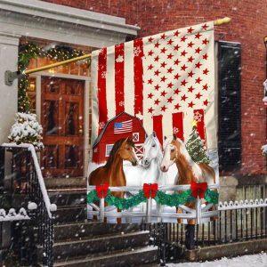 Christmas Flag, Christmas Horses American Flag, Christmas…