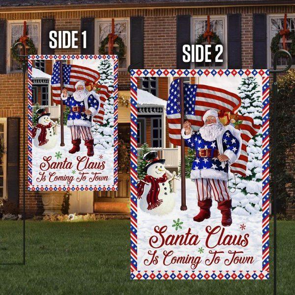 Christmas Flag, Christmas Joy Flag Santa Claus Is Coming To Town, Christmas Garden Flags, Christmas Outdoor Flag
