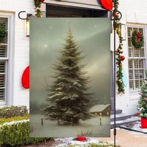 Christmas Flag, Christmas Tree In The Forest…