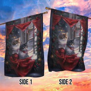 Christmas Flag Couple Cats Look At The Window Christmas Garden Flag Christmas Garden Flags Christmas Outdoor Flag 3 j1xwxj.jpg