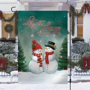 Christmas Flag, Couple Snowman Let It Snow…