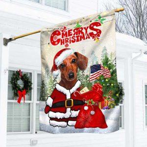 Christmas Flag, Dachshund Christmas Flag Santa Paws,…