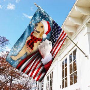 Christmas Flag, Golden Retriever Through The Snow…