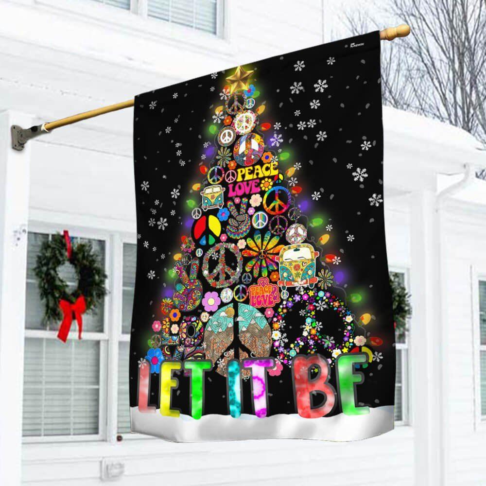 Christmas Flag, Hippie Christmas Tree Flag Let It Be, Christmas Garden Flags, Christmas Outdoor Flag Christmas Flag, Hippie Christmas Tree Flag Let It Be, Christmas Garden Flags, Christmas Outdoor Flag