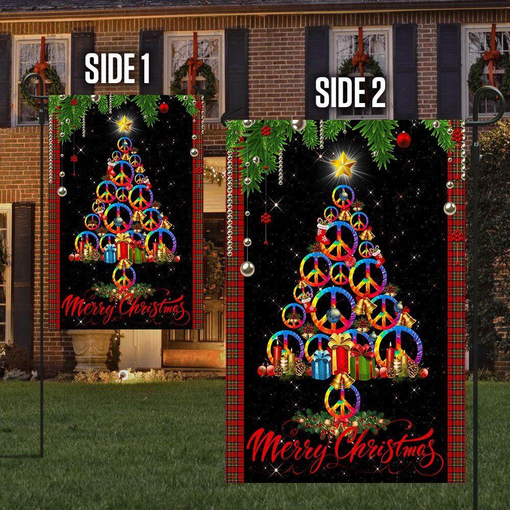 Christmas Flag, Hippie Flag Merry Christmas Hippie Flag, Christmas Garden Flags, Christmas Outdoor Flag