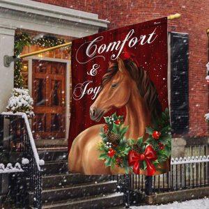 Christmas Flag, Horse Christmas Comfort And Joy…