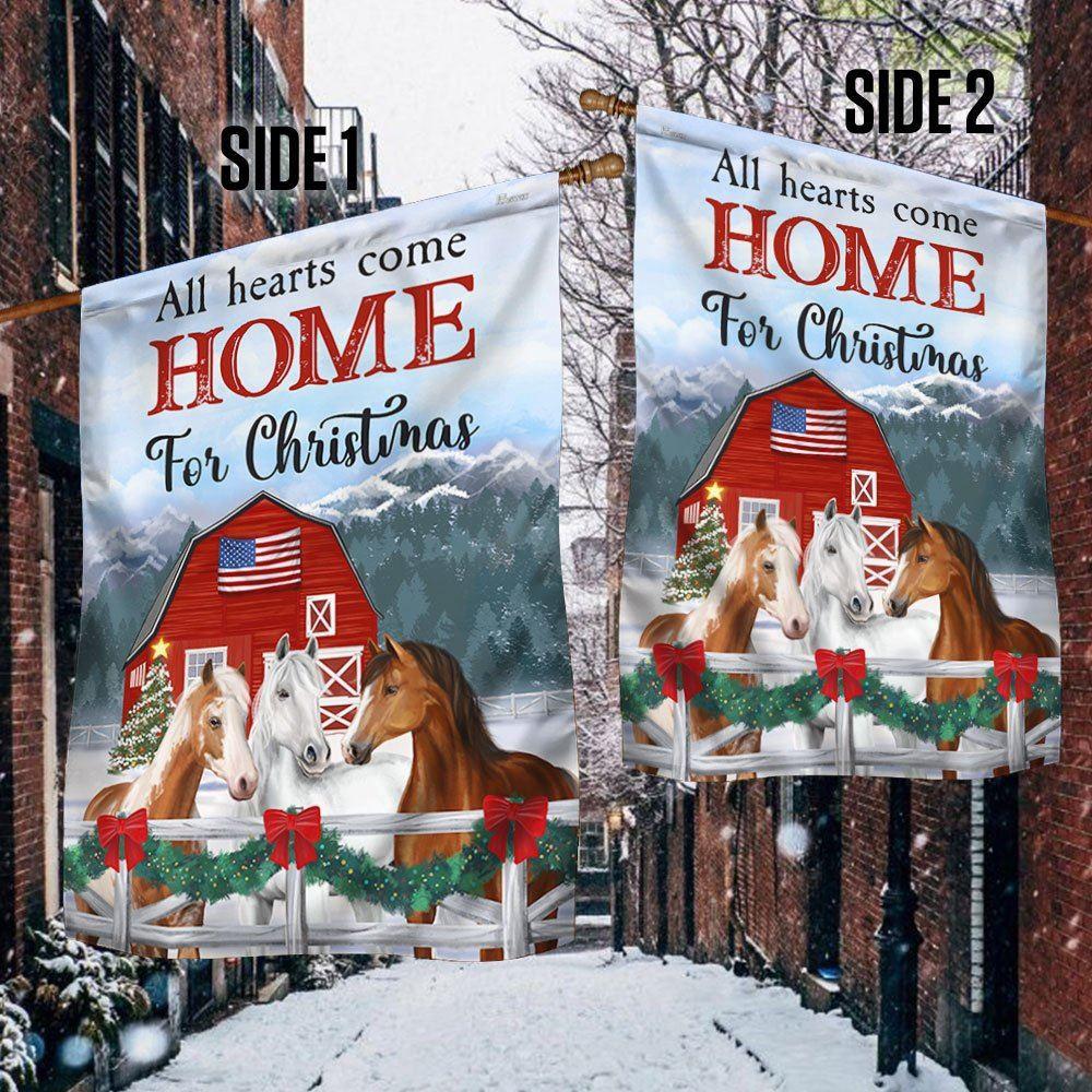 Christmas Flag, Horses Christmas Flag All Hearts Come Home For Christmas, Christmas Garden Flags, Christmas Outdoor Flag Christmas Flag, Horses Christmas Flag All Hearts Come Home For Christmas, Christmas Garden Flags, Christmas Outdoor Flag