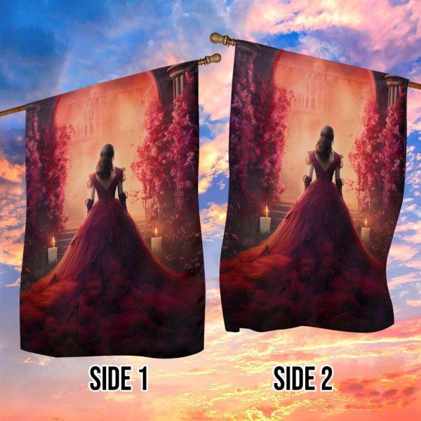 Christmas Flag, Journey To The Crimson Palace Princess Garden Flag, Christmas Garden Flags, Christmas Outdoor Flag