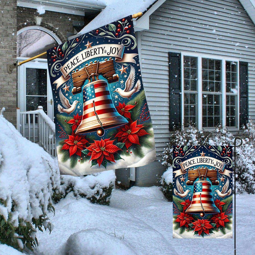 Christmas Flag, Liberty Bell Christmas Flag, Christmas Garden Flags, Christmas Outdoor Flag