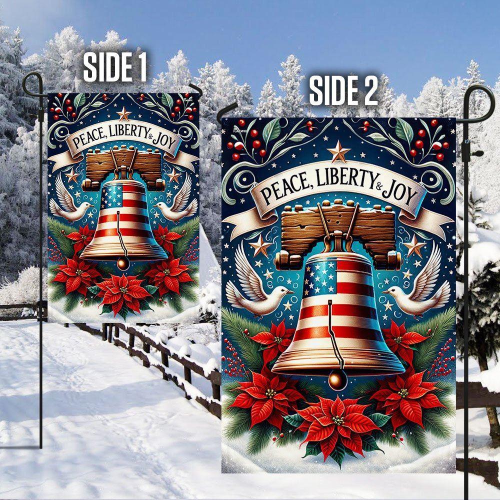 Christmas Flag, Liberty Bell Christmas Flag, Christmas Garden Flags, Christmas Outdoor Flag