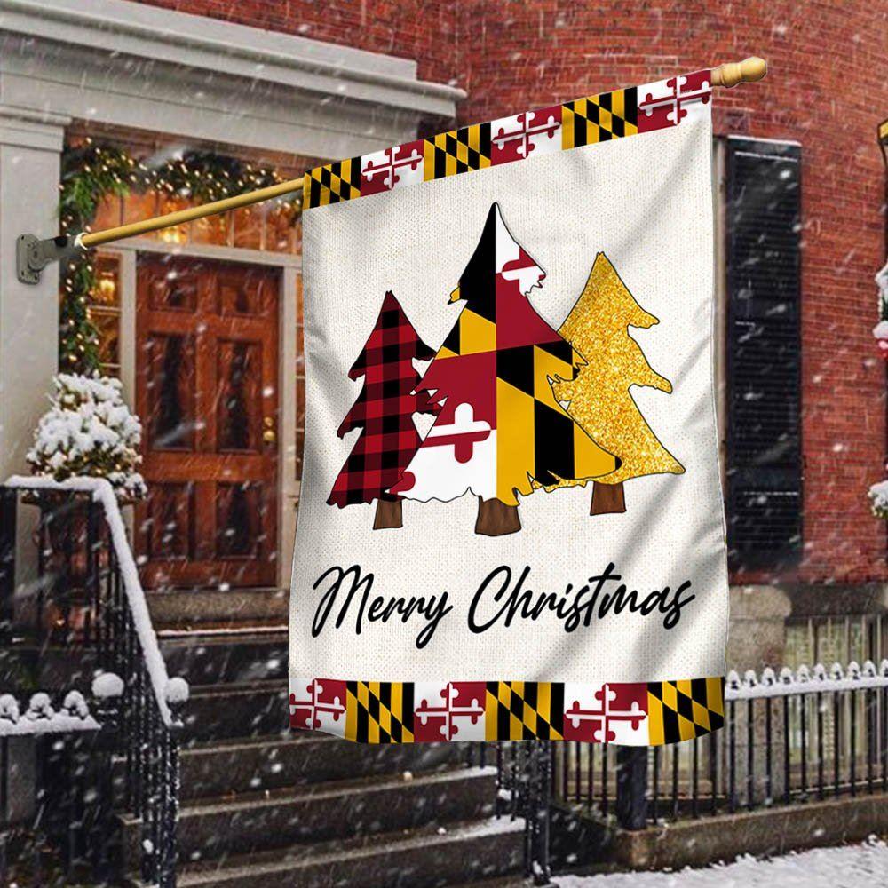 Christmas Flag, Maryland Christmas Flag Christmas Tree Maryland Christmas Decor, Christmas Garden Flags, Christmas Outdoor Flag