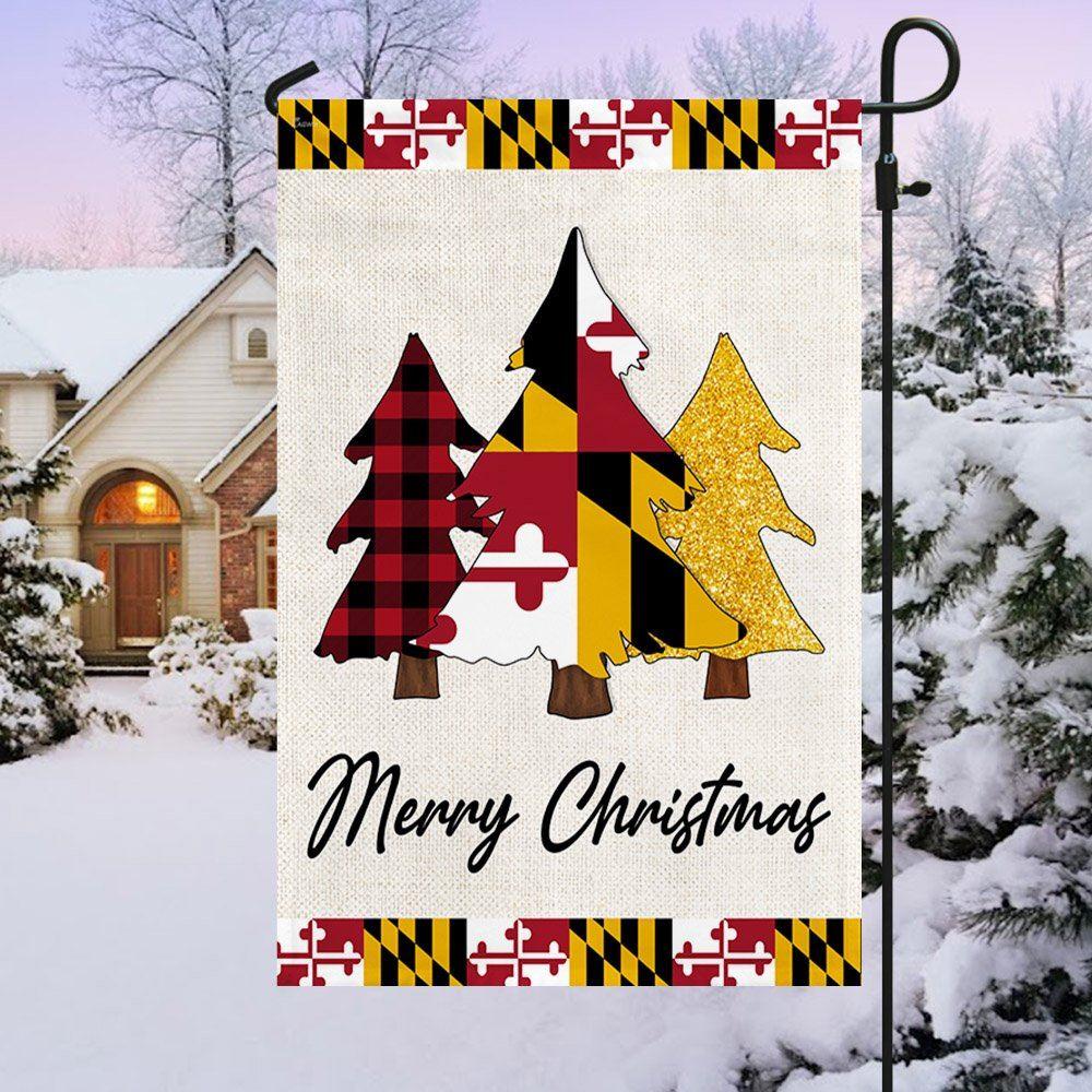 Christmas Flag, Maryland Christmas Flag Christmas Tree Maryland Christmas Decor, Christmas Garden Flags, Christmas Outdoor Flag
