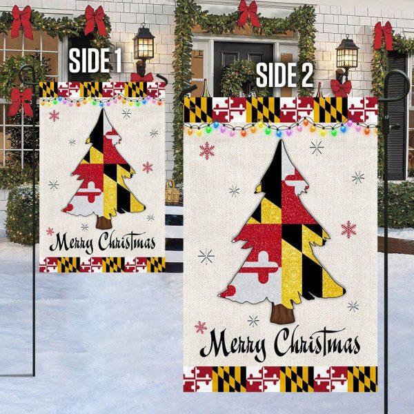 Christmas Flag, Maryland Christmas Flag Christmas Tree Maryland Christmas Decoraa, Christmas Garden Flags, Christmas Outdoor Flag