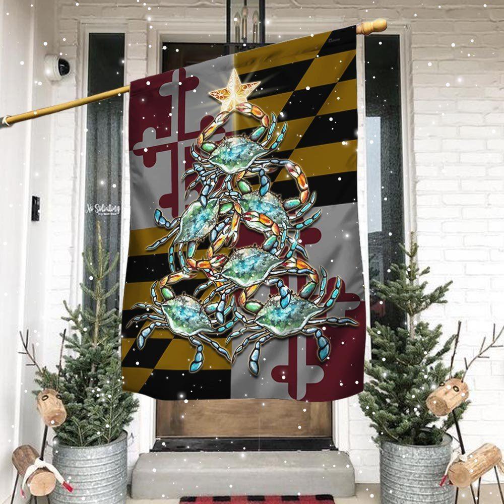 Christmas Flag, Maryland Flag Blue Crab Christmas, Christmas Garden Flags, Christmas Outdoor Flag Christmas Flag, Maryland Flag Blue Crab Christmas, Christmas Garden Flags, Christmas Outdoor Flag