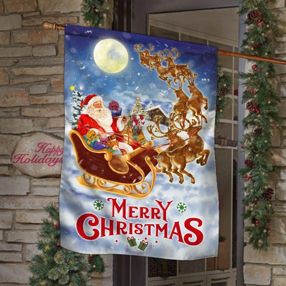 Christmas Flag, Merry Christmas Flag Santa Claus Reindeer Sled, Christmas Garden Flags, Christmas Outdoor Flag Christmas Flag, Merry Christmas Flag Santa Claus Reindeer Sled, Christmas Garden Flags, Christmas Outdoor Flag