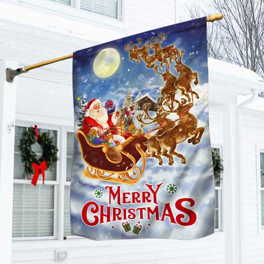 Christmas Flag, Merry Christmas Flag Santa Claus Reindeer Sled, Christmas Garden Flags, Christmas Outdoor Flag Christmas Flag, Merry Christmas Flag Santa Claus Reindeer Sled, Christmas Garden Flags, Christmas Outdoor Flag