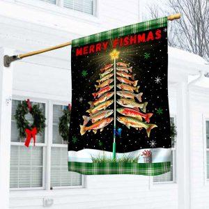 Christmas Flag, Merry Fishmas Tree Christmas Flag,…