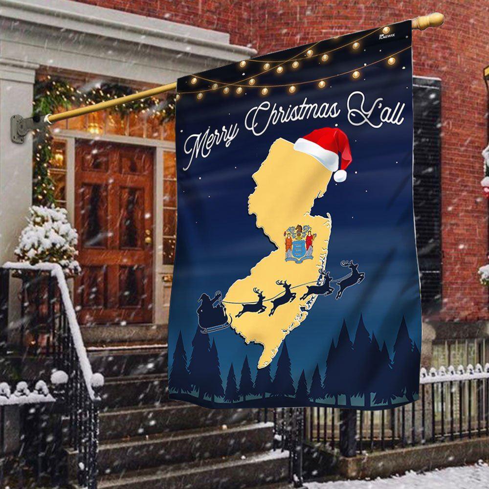 Christmas Flag, New Jersey Merry Christmas Y’all Flag, Christmas Garden Flags, Christmas Outdoor Flag Christmas Flag, New Jersey Merry Christmas Y’all Flag, Christmas Garden Flags, Christmas Outdoor Flag
