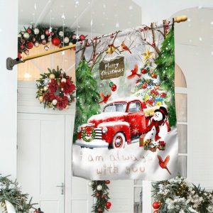Christmas Flag Red Truck Cardinal Christmas Flag I Am Always With You Flag Christmas Garden Flags Christmas Outdoor Flag 2 ucidgi.jpg