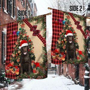 Christmas Flag Santa Chocolate Labrador Flag Sitting In Front Of The Christmas Tree Christmas Garden Flags Christmas Outdoor Flag 2 tgiusa.jpg