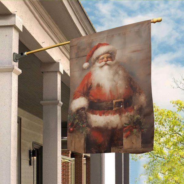 Christmas Flag, Santa Claus Warm Welcome Santa Claus Garden Flag, Christmas Garden Flags, Christmas Outdoor Flag