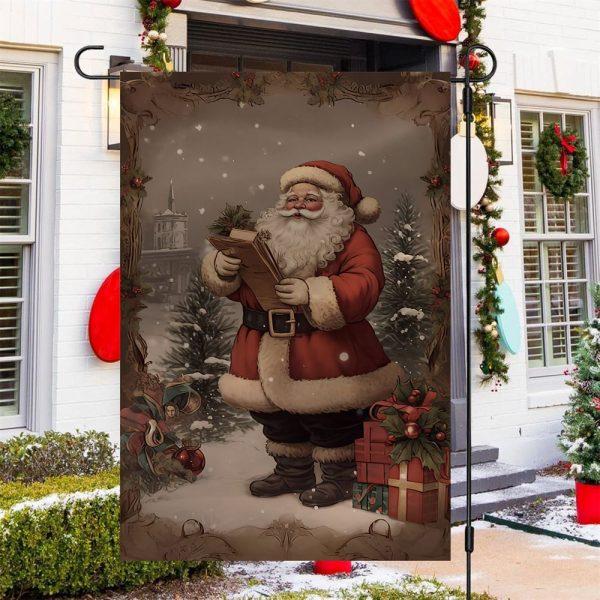 Christmas Flag, Santas Wintry Gift Delivery Santa Claus Xmas Garden Flag, Christmas Garden Flags, Christmas Outdoor Flag