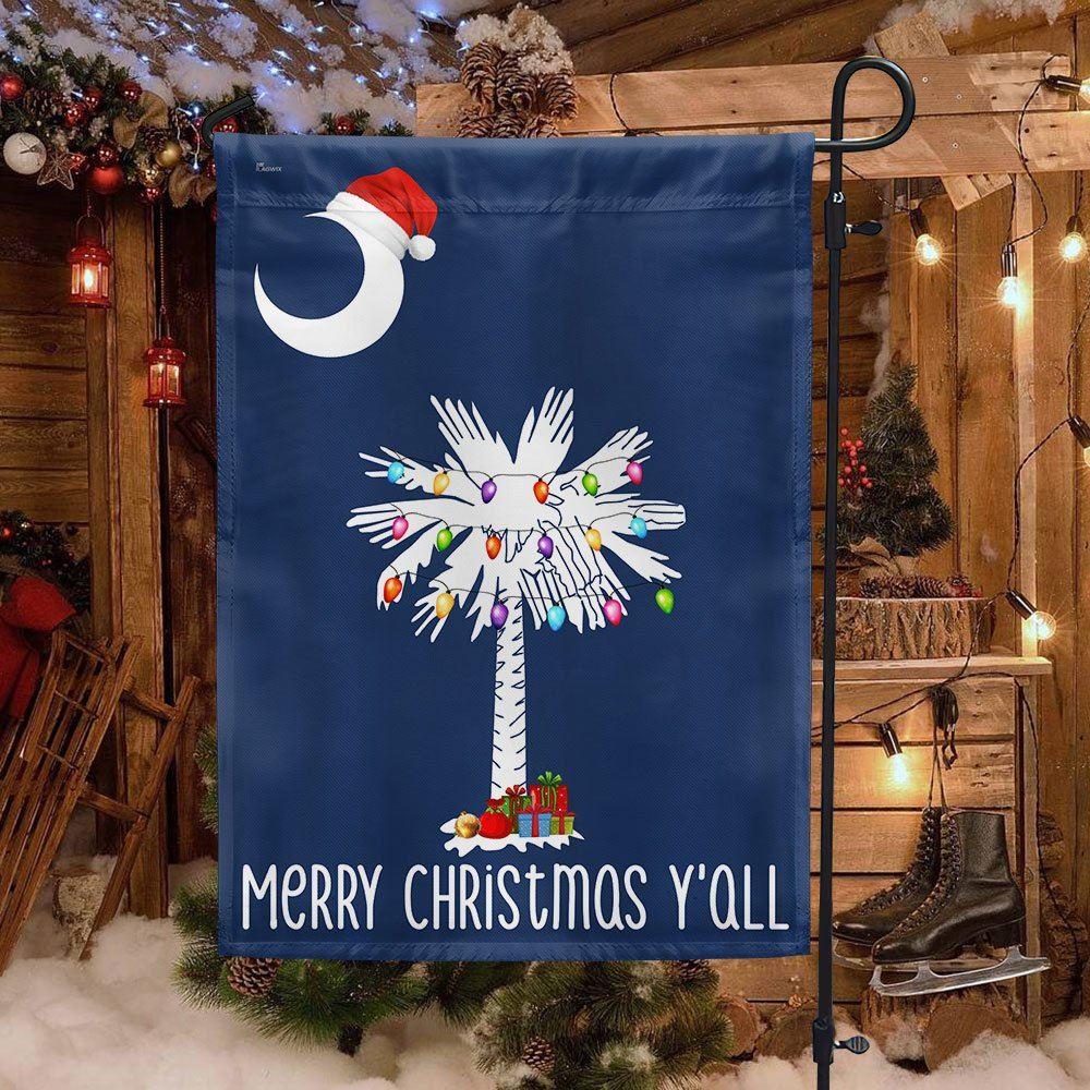 Christmas Flag, South Carolina Christmas Flag Merry Christmas Y’all, Christmas Garden Flags, Christmas Outdoor Flag