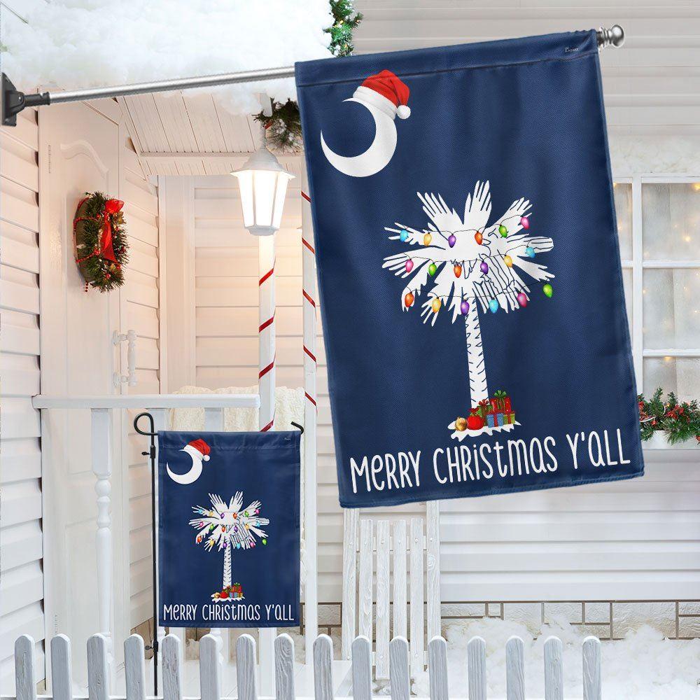 Christmas Flag, South Carolina Christmas Flag Merry Christmas Y’all, Christmas Garden Flags, Christmas Outdoor Flag