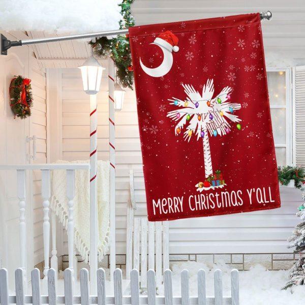 Christmas Flag, South Carolina Christmas Flag Sabal Palmetto With Light, Christmas Garden Flags, Christmas Outdoor Flag