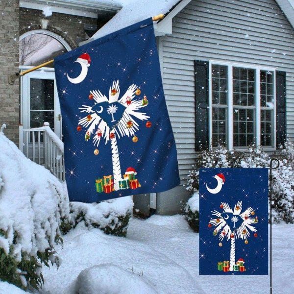 Christmas Flag, South Carolina Christmas Garden Flag, Christmas Garden Flags, Christmas Outdoor Flag