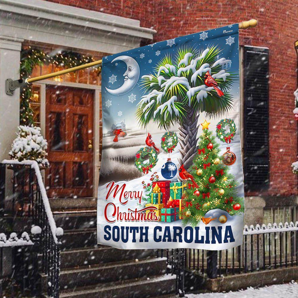 Christmas Flag, South Carolina Merry Christmas Palm Tree Cardinal Winter Christmas In South Carolina Flag, Christmas Garden Flags Christmas Flag, South Carolina Merry Christmas Palm Tree Cardinal Winter Christmas In South Carolina Flag, Christmas Garden Flags