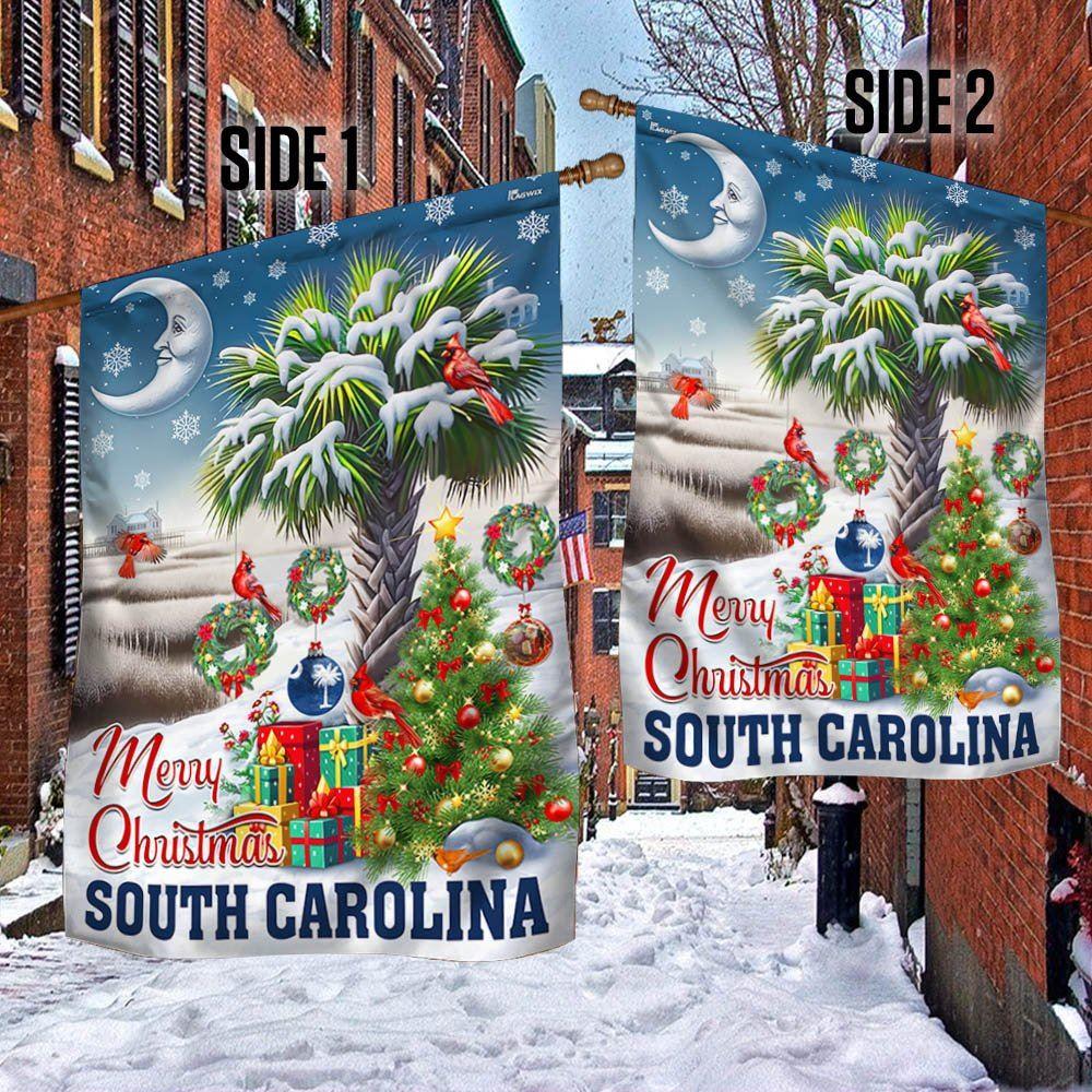 Christmas Flag, South Carolina Merry Christmas Palm Tree Cardinal Winter Christmas In South Carolina Flag, Christmas Garden Flags Christmas Flag, South Carolina Merry Christmas Palm Tree Cardinal Winter Christmas In South Carolina Flag, Christmas Garden Flags