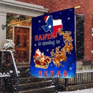 Christmas Flag, Texas Christmas Flag Santa Is…