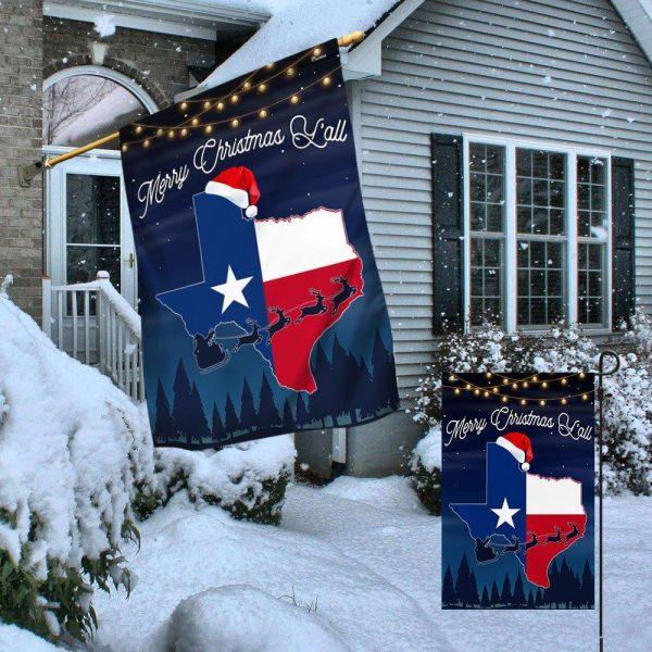 Christmas Flag, Texas Merry Christmas Y’all Flag, Christmas Garden Flags, Christmas Outdoor Flag