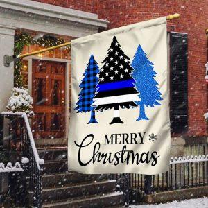 Christmas Flag, Thin Blue Line Merry Christmas…
