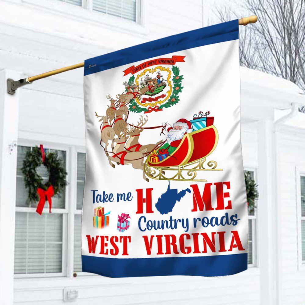 Christmas Flag, West Virginia Take Me Home Country Roads Flag, Christmas Garden Flags, Christmas Outdoor Flag Christmas Flag, West Virginia Take Me Home Country Roads Flag, Christmas Garden Flags, Christmas Outdoor Flag
