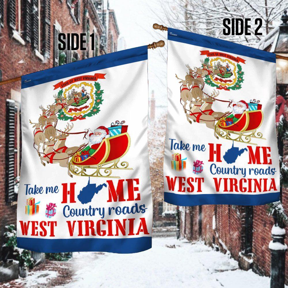 Christmas Flag, West Virginia Take Me Home Country Roads Flag, Christmas Garden Flags, Christmas Outdoor Flag Christmas Flag, West Virginia Take Me Home Country Roads Flag, Christmas Garden Flags, Christmas Outdoor Flag