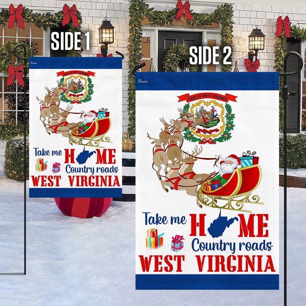 Christmas Flag, West Virginia Take Me Home Country Roads Flag, Christmas Garden Flags, Christmas Outdoor Flag Christmas Flag, West Virginia Take Me Home Country Roads Flag, Christmas Garden Flags, Christmas Outdoor Flag
