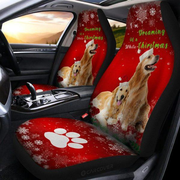 Christmas Golden Retrievers Car Seat Covers, Christmas Car Seat Covers